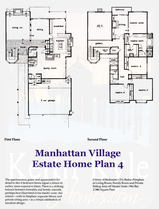 Manhattan Village Plan 4 estate style single family home layout